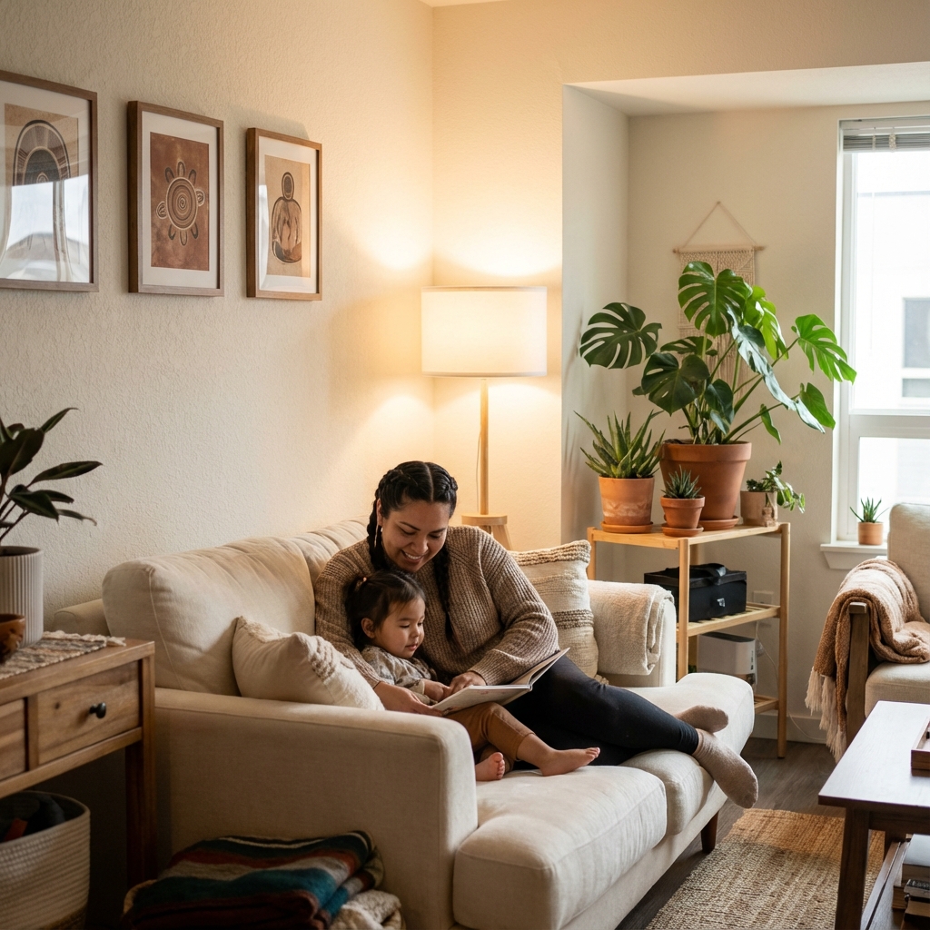 Transitional housing interior