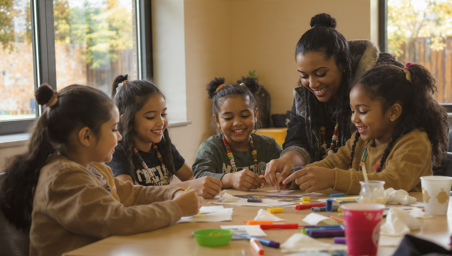 Indigenous youth in an art session